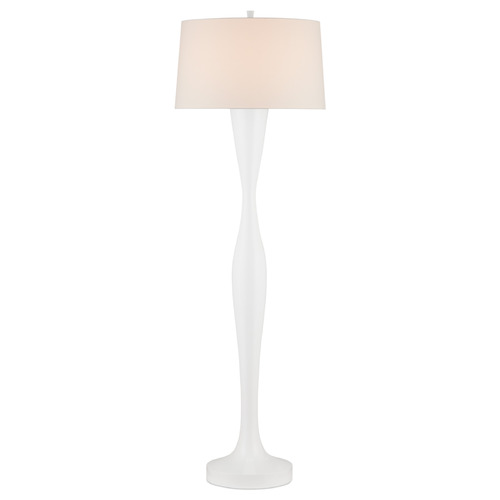 Currey and Company Monica White Floor Lamp with Empire Shade