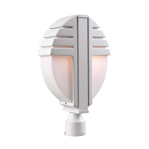 PLC Lighting Modern Post Light with White Glass in White Finish 1831 WH