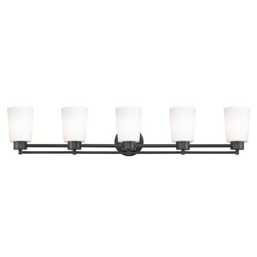 Modern Bathroom Light White Glass Black 5 Lt