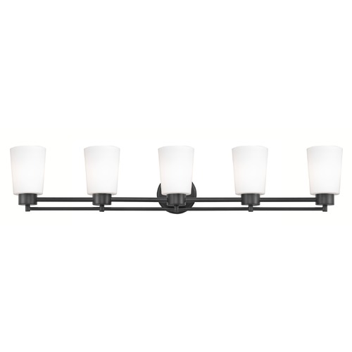 Design Classics Lighting Modern Bathroom Light White Glass Black 5 Lt 706-07 GL1027