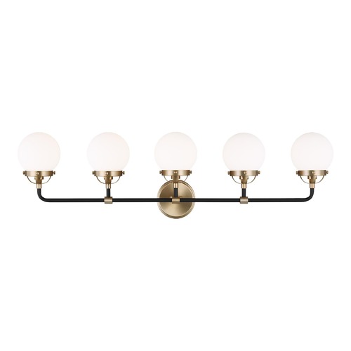 Visual Comfort Studio Cafe Satin Brass / Midnight Black LED Bathroom Light