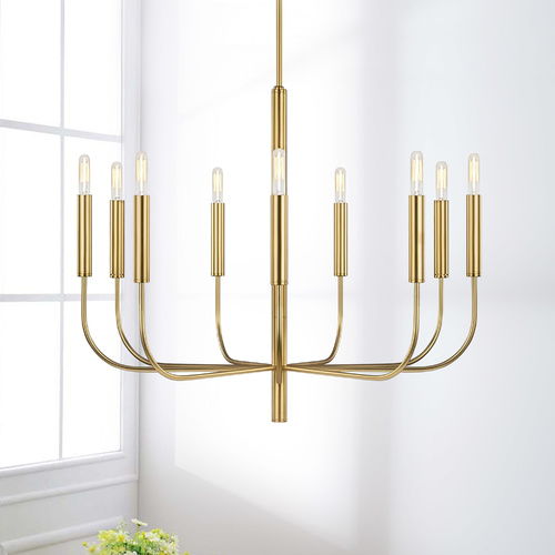 Visual Comfort Studio Collection ED Ellen-DeGeneres Brianna 30-Inch Burnished Brass Chandelier by Visual Comfort Studio EC1009BBS