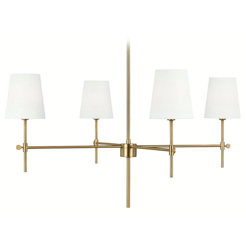Visual Comfort Studio Collection Thomas O'brien Baker Satin Brass Chandelier