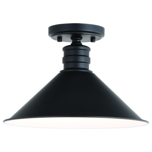 Vaxcel Lighting Akron Oil Rubbed Bronze & Matte White Semi-Flushmount Light