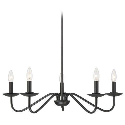 28-Inch Wide Chandelier in Matte Black by Meridian
