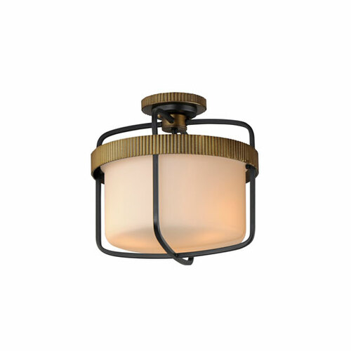 Ruffles 3-Light Semi-Flush Mount in Black & Brass by Maxim Lighting