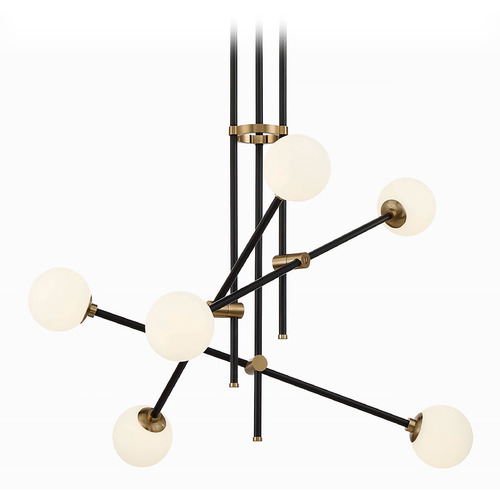 George Kovacs Lighting George Kovacs Cosmet Coal & Aged Brass Pendant Light with Globe Shade P8155-681