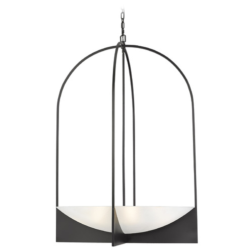 Z-Lite Devon Matte Black Pendant Light with Bowl / Dome Shade
