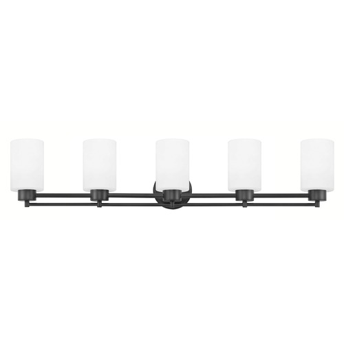 Design Classics Lighting Modern Bathroom Light White Glass Black 5 Lt 706-07 GL1028C