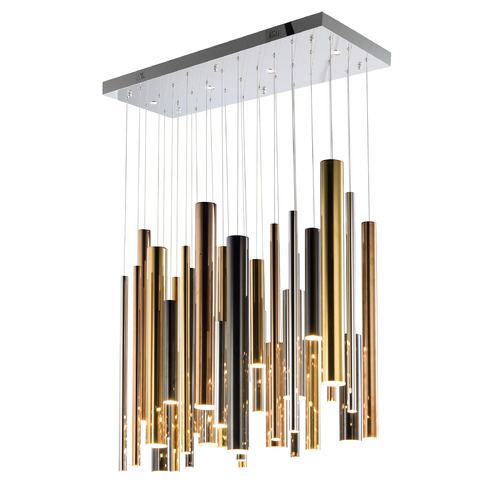 ET2 Lighting Flute 35-Light LED Multi-Plated Pendant by ET2 Lighting E10017-MPLT