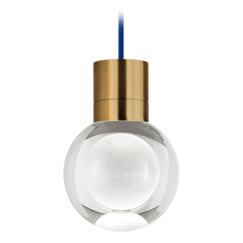 Visual Comfort Modern Collection Visual Comfort Modern Collection Mina Aged Brass LED Mini-Pendant Light with Globe Shade 700TDMINAP1CUR-LED922