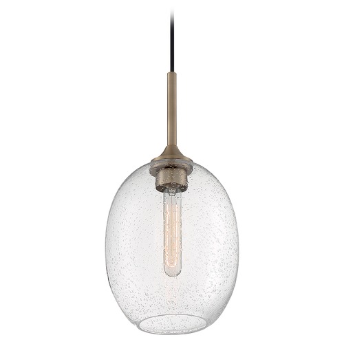 Aria Burnished Brass Pendant with Oval Shade by Satco Lighting