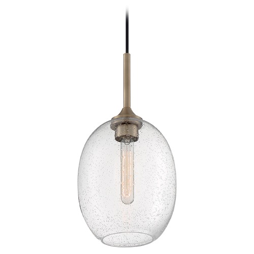 Satco Lighting Aria Burnished Brass Pendant with Oval Shade by Satco Lighting 60/7016