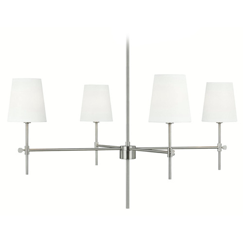 Visual Comfort Studio Collection Thomas O'brien Baker Brushed Nickel Chandelier