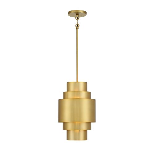 Spyglass Terrace Mini Pendant in Soft Brass by Minka Lavery