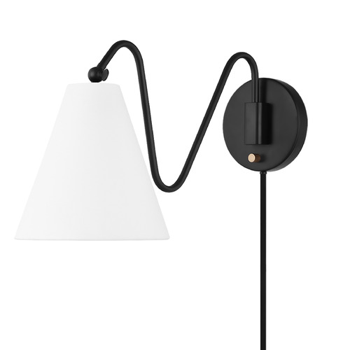 Mitzi by Hudson Valley Mitzi Ashleigh Soft Black Single Wall Sconce HL699101-SBK