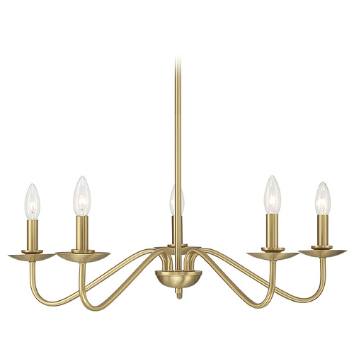 28-Inch Wide Chandelier in Natural Brass by Meridian