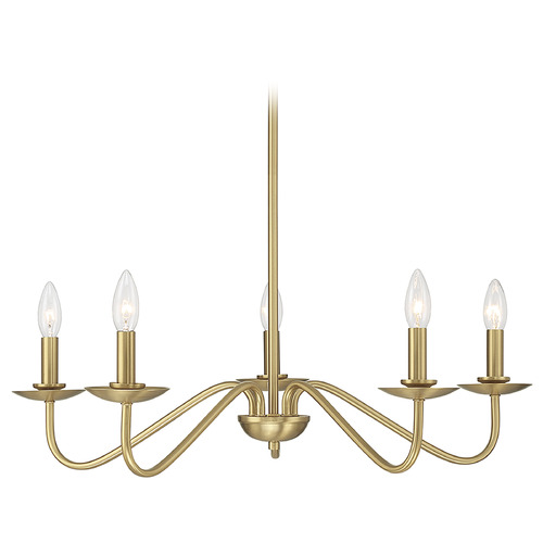 Meridian 28-Inch Wide Chandelier in Natural Brass by Meridian M100120NB