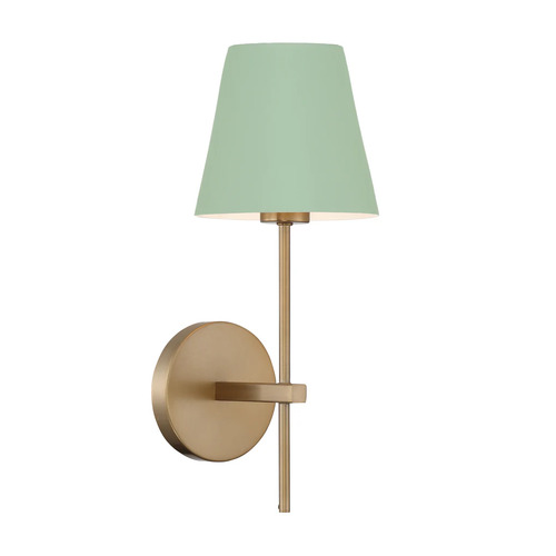 Xavier Wall Sconce in Vibrant Gold & Green by Crystorama Lighting