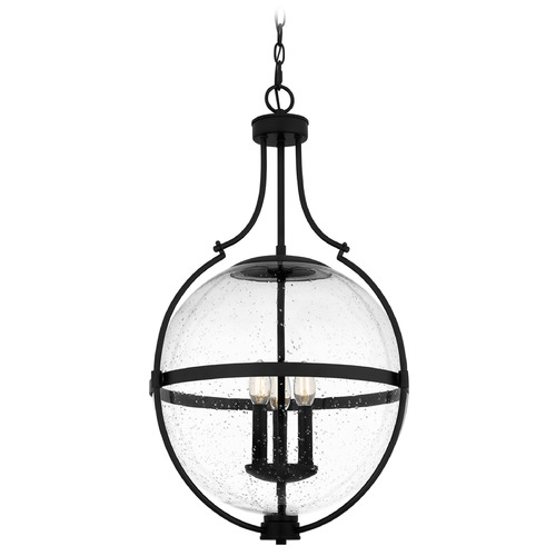 Quoizel Lighting Chicago Matte Black Pendant Light with Globe Shade