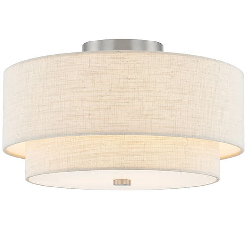 Justice Design Group Justice Design Classic 15 Inch Tiered Drum Semi Flush Nickel FAB-9772-CREM-NCKL