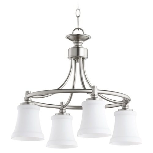 Quorum Lighting Rossington Satin Nickel Chandelier by Quorum Lighting 6422-4-65