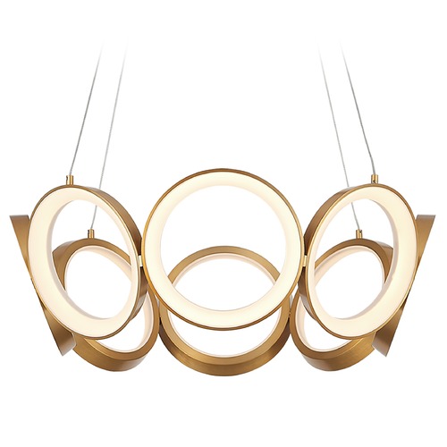 Oros Antique Brass LED Chandelier by Kuzco Lighting