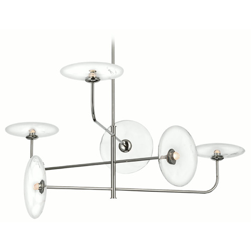 Visual Comfort Signature Collection Ian K. Fowler Calvino Arched Chandelier in Nickel by VC Signature S5692PNCG