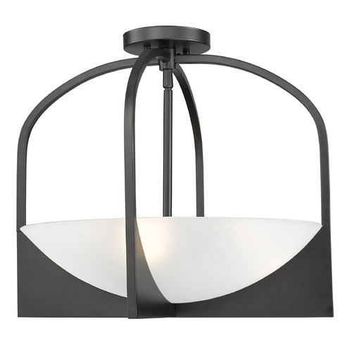 Z-Lite Devon Matte Black Semi-Flushmount Light
