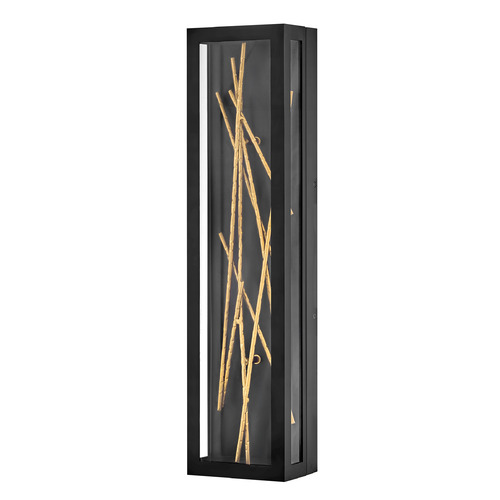Hinkley Styx Black & Gold Leaf LED Outdoor Wall Light