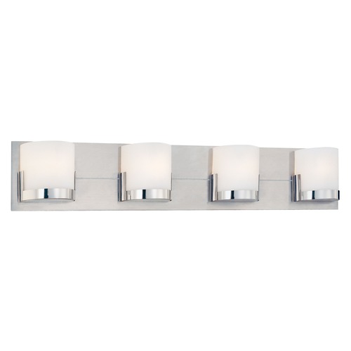 Convex Bathroom Light in Brushed Nickel & Chrome by George Kovacs