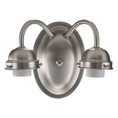 Quorum Lighting 2-Light Bathroom Wall Light in Satin Nickel without Glass by Quorum Lighting 5403-2-065