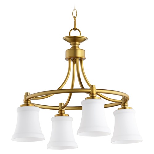 Rossington Aged Brass Chandelier by Quorum Lighting