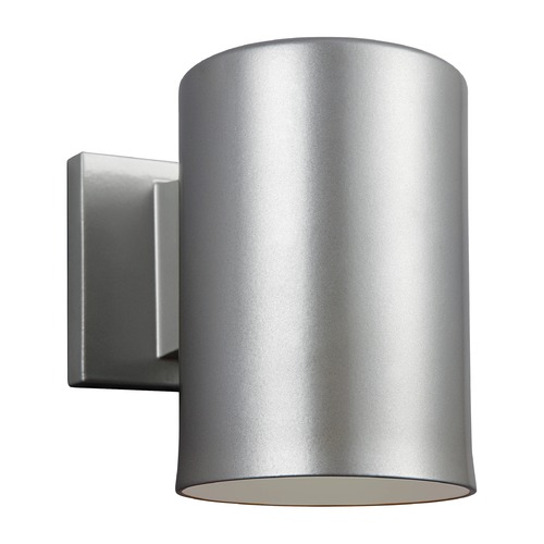 Visual Comfort Studio Collection Cylindrical LED Outdoor Wall Light in Painted Brushed Nickel by Visual Comfort Studio 8313801EN3-753