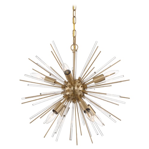 Cirrus Vintage Brass Chandelier by Nuvo Lighting