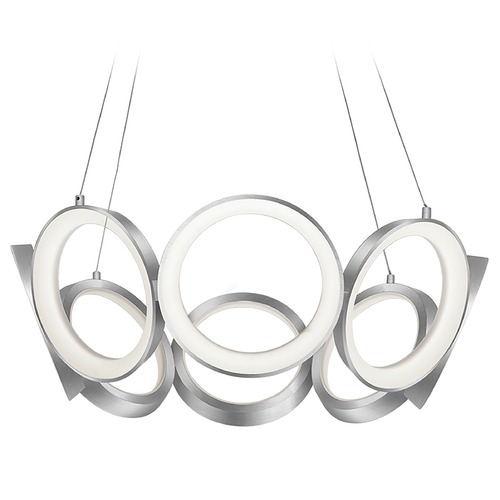 Oros Antique Silver LED Chandelier by Kuzco Lighting