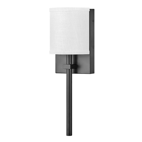 Hinkley Avenue LED Wall Sconce in Black & Off White Linen by Hinkley Lighting 41010BK