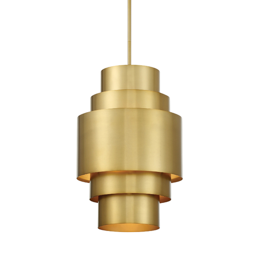 Spyglass Terrace 3-Light Pendant in Soft Brass by Minka Lavery