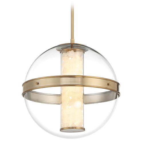 Divinely Small LED Pendant in Celeste Brass by Minka Lavery