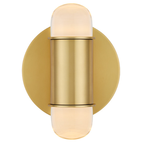 Currey and Company Lighting Currey and Company Clarence Mallari Capsule Brushed Brass LED Sconce 5000-0242