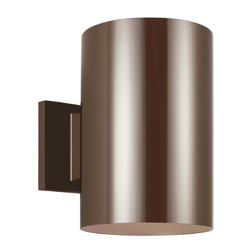 Cylindrical LED Outdoor Wall Light in Bronze by Visual Comfort Studio