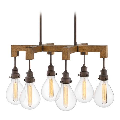 Hinkley Denton 29.75-Inch Industrial Iron Linear Chandelier by Hinkley Lighting 3268IN