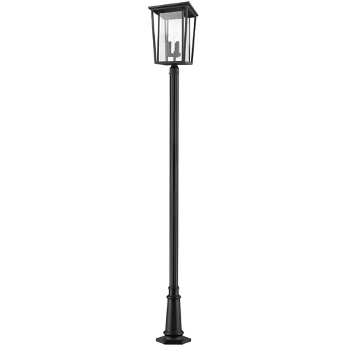 Z-Lite Seoul Black Post Light by Z-Lite 571PHXLR-557P-BK