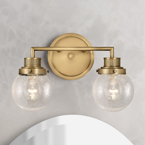 Hinkley Poppy 2-Light Heritage Brass Bathroom Light by Hinkley Lighting 5932HB