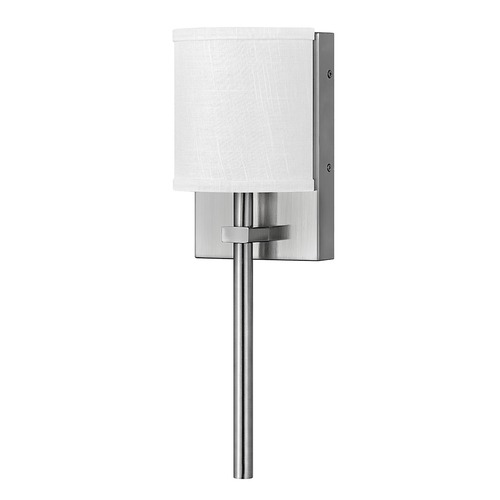 Hinkley Avenue LED Wall Sconce in Nickel & Off White Linen by Hinkley Lighting 41010BN