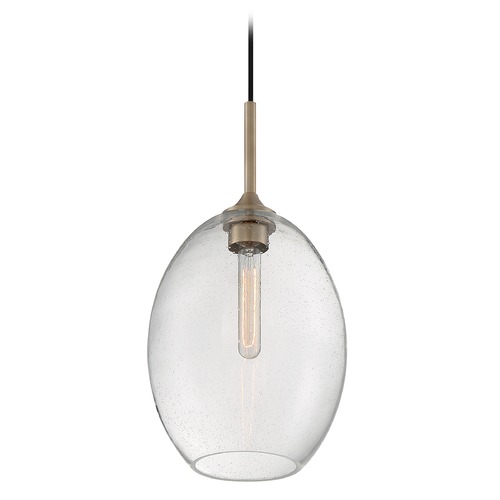 Satco Lighting Aria Burnished Brass Pendant with Oval Shade by Satco Lighting 60/7017