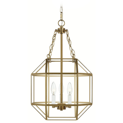 Visual Comfort Studio Collection Morrison Satin Brass Pendant Light with Octagon Shade