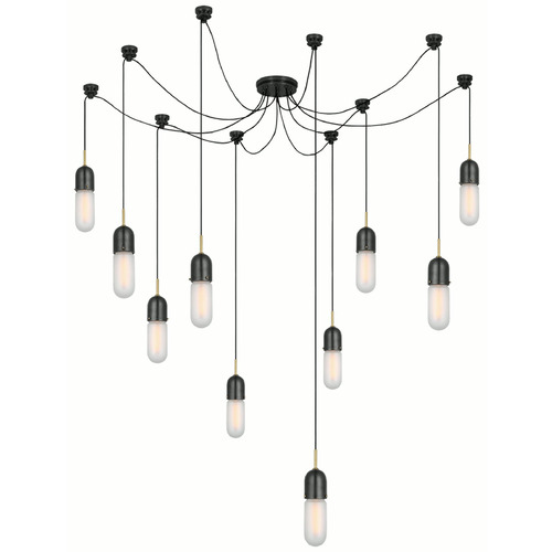 Visual Comfort Signature Collection Thomas OBrien Junio Chandelier in Bronze & Brass by VC Signature TOB5645BZHABFG10