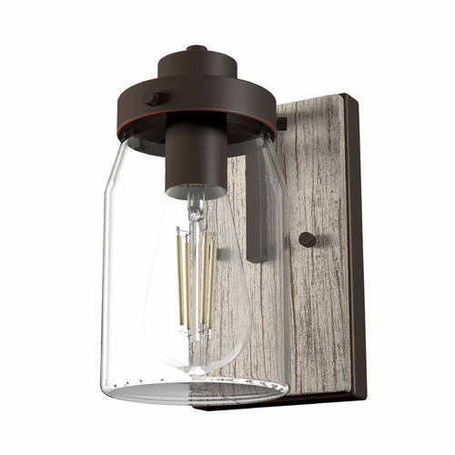 Hunter Fan Company Devon Park Onyx Bengal & Barnwood Sconce