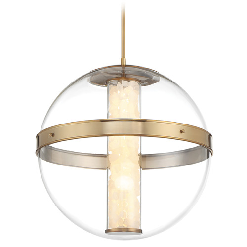 Divinely LED Pendant in Celeste Brass by Minka Lavery